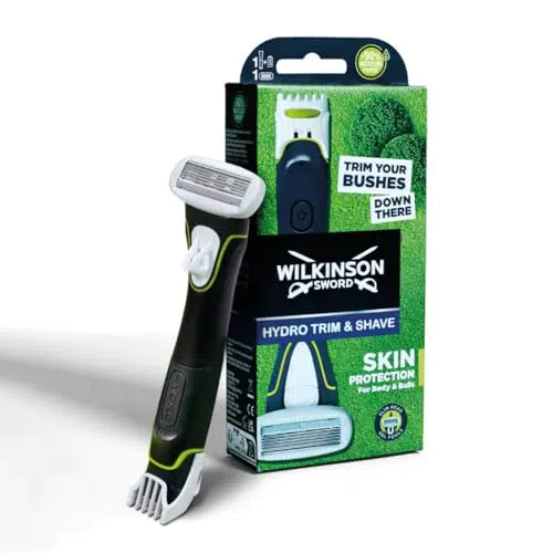 Wilkinson Sword Hydro Trimmer - Rasoio Elettrico 2-in-1 per Uomo con 3 Impostazioni