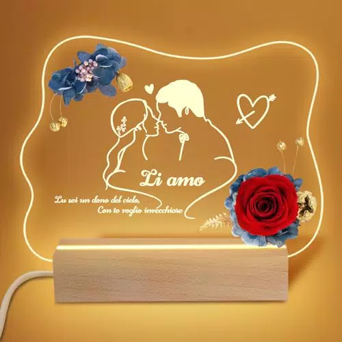 Yamonic Rosa Stabilizzata Regalo per Donna - Idee per Compleanno e Anniversario