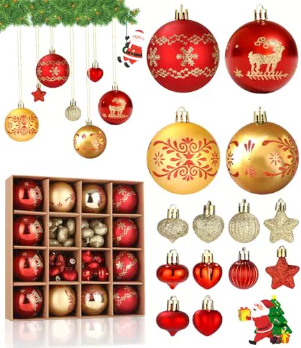 Yulado Palline di Natale - Decorazioni per Albero di Natale in Plastica