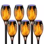 Zeyxin Lampade Solari da Giardino con Effetto Fiamma - Impermeabili IP65