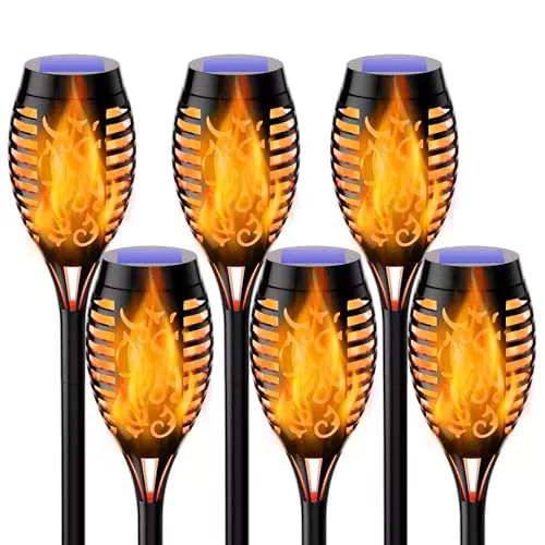 Zeyxin Lampade Solari da Giardino con Effetto Fiamma - Impermeabili IP65