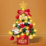 Zhwidnerso Albero di Natale Piccolo con Luci LED Incorporate per Decorazioni