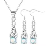 Pietra Luna Orecchini e Collana in Argento 925 con Ciondolo Moonstone
