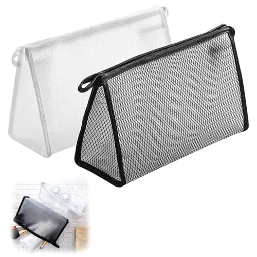 Beauty Case Trasparente Impermeabile in PVC - Borsa da Viaggio per Toiletta