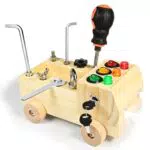 ADASSERA Montessori Busy Car - Giocattolo Educativo in Legno per Bambini 2+ Anni