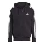 Adidas Essentials French Terry 3-Stripes Full-Zip Hoodie Uomo