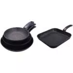 Alluflon Etnea Set di Padelle e Bistecchiera in Alluminio Antiaderente