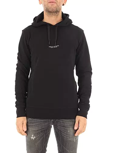 Pull-Over Hooded Sweatshirt with Front Back Logo, Felpa con Cappuccio