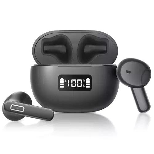 Aroidful Auricolari Bluetooth 5.3 con Display LED e Riduzione del Rumore