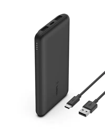 Belkin Power Bank 10000mAh, Caricabatteria USB-C e USB-A, Ricarica 15W