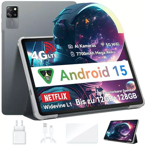 Blackview Tablet 10" 60 Pro, Android 15, 12GB+128GB, 5G, Octa Core T606, 7700mAh