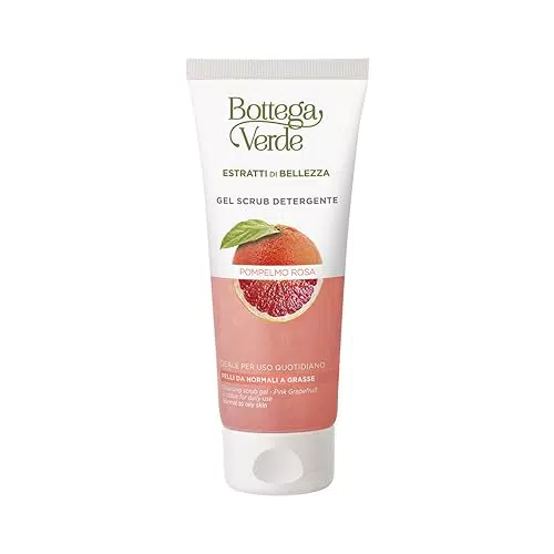 Bottega Verde Gel Scrub Detergente Pompelmo Rosa per Pelli Normali e Grasse