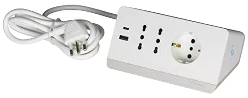 BTICINO Ciabatta Multipresa Elettrica con Prese USB e Interruttore 2m