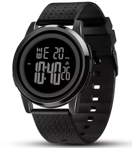 BUREI Orologio Digitale Sportivo Impermeabile con Cronografo e Retroilluminazione LED