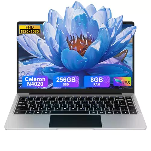 Bvate PC Portatile 14" Celeron 8GB RAM 256GB SSD, Windows 11, Mouse Wireless