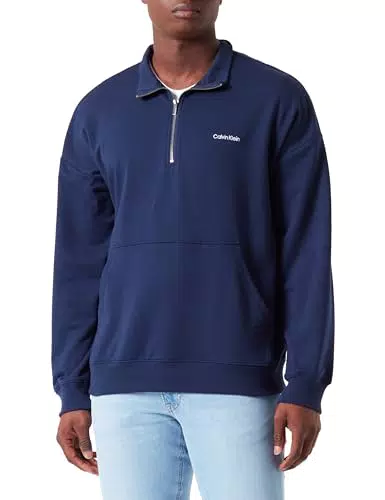 Calvin Klein Felpa Uomo senza Cappuccio, Nero, L