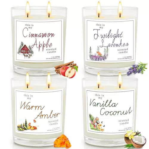 Candele Profumate in Cera di Soia - Set Regalo per Aromaterapia e Relax