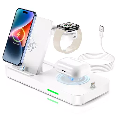 Caricatore Wireless Apple per iPhone, Apple Watch e AirPods - Stazione 4 in 1