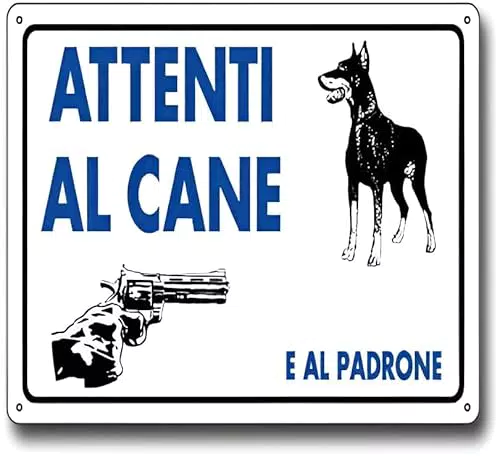 Cartello Segnaletico Attenti al Cane e al Padrone - Plastica Resistente 20x30 cm