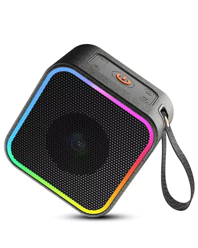 Cassa Bluetooth Portatile con Luce LED - Speaker Bluetooth 5.3 con Microfono