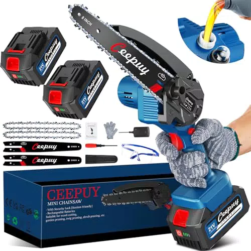 CEEPUY Motosega Elettrica a Batteria per Potatura con Batteria 8000mAh