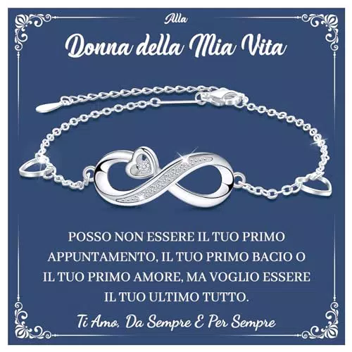 CheersLife Bracciale Infinito in Argento 925 - Gioielli Regalo per Lei