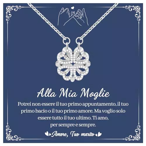 CheersLife Collana Cuore Magnetico in Argento per Anniversario e Regali Speciali