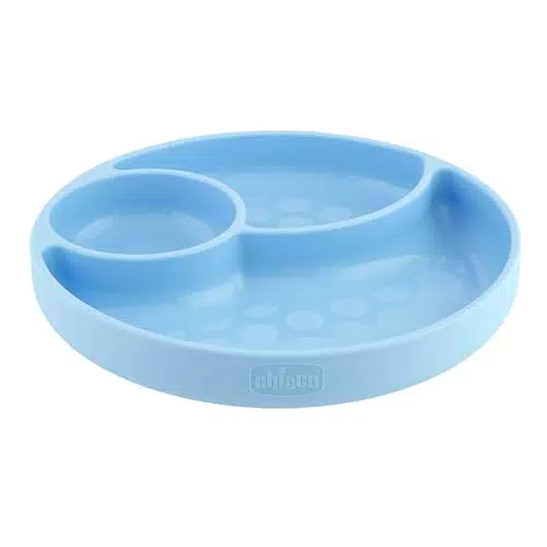 Chicco Piatto con Ventosa in Silicone a Scomparti per Bebè e Bambini