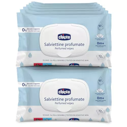 Chicco Salviette Neonato Multiuso Profumate per Pelli Sensibili, Senza Alcool