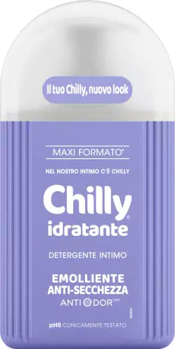 Chilly Detergente Intimo Idratante e Emolliente con Anti-Odor, pH 5