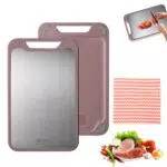 Cinsersr Tagliere in Acciaio Inox per Cucina all'Aperto e Campeggio