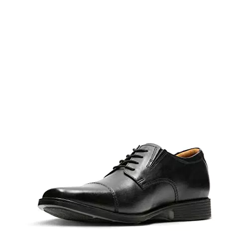 Clarks Tilden Cap - Scarpe con lacci da uomo in pelle nera