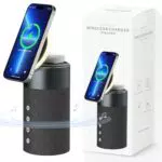 COLSUR Altoparlante Bluetooth 2 in 1 con Caricabatterie Wireless e Luce Notturna
