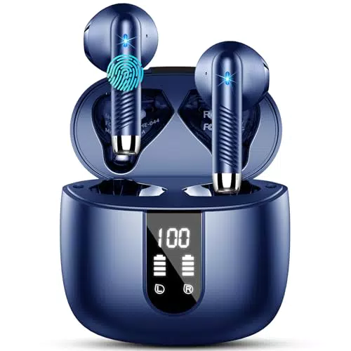 Cuffie Bluetooth 5.4 con Cancellazione Rumore e Display LED - Auricolari Wireless In Ear