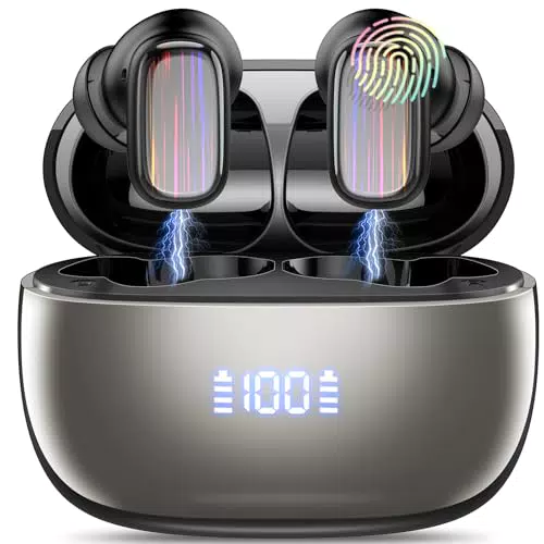 Cuffie Bluetooth 5.4 con Microfono ENC, Impermeabili IP7, Wireless per iOS e Android