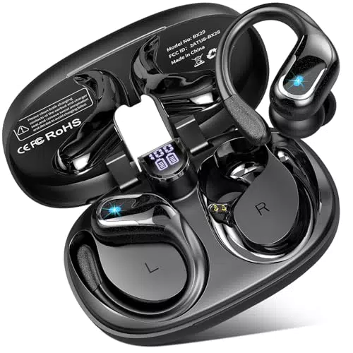 Cuffie Bluetooth Sport 5.3 con 4 Microfoni ENC, Impermeabili e Antirumore