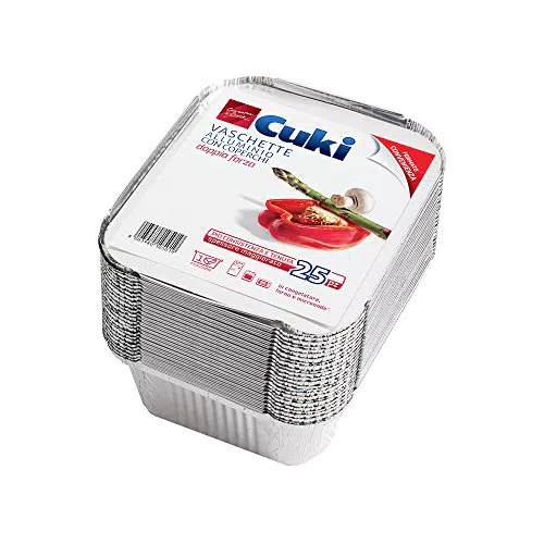 Cuki Vaschette in Alluminio con Coperchi Doppia Forza - Formato Convenienza