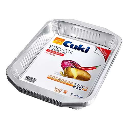 Cuki Vaschette Alluminio Ultra Forza con Manici per 8 Porzioni Rettangolari