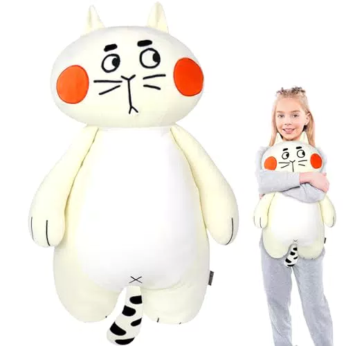 DBPBToU Cuscino Peluche Lungo a Forma di Gatto, Giocattolo Regalo per Bambini