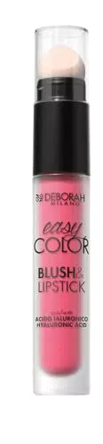 Deborah Milano Blush & Lipstick Easy Color con Acido Ialuronico e Olio di Mandorle