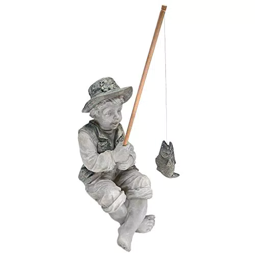Design Toscano Statuetta da Giardino Frederic il Piccolo Pescatore