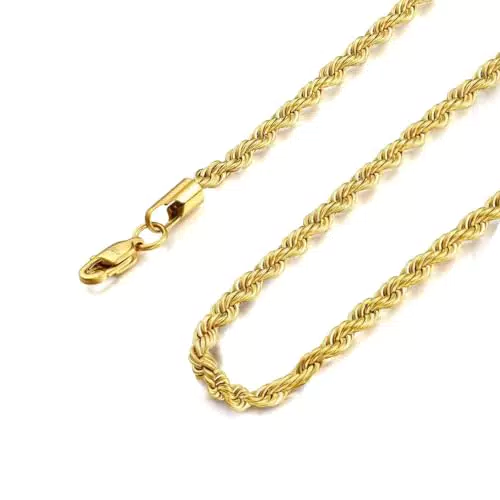 Diamday Collana Intrecciata in Acciaio Inossidabile per Uomo e Donna - 4MM