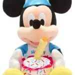 Disney Store Peluche Topolino Happy Birthday con Cappellino e Torta