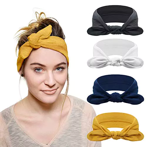 DRESHOW Fasce per Capelli Donna Elastiche - Turbante e Cerchietti Annodati