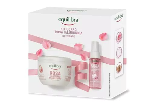 Equilibra Kit Corpo Rosa Ialuronica Nutriente con Burro e Acqua Profumata