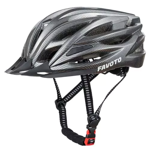 Favoto Casco da Bicicletta con Visiera Certificato CE per Ciclismo e MTB