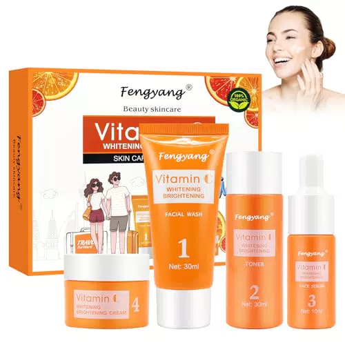 Fengyang Set per la Cura della Pelle alla Vitamina C - Crema Rassodante Idratante
