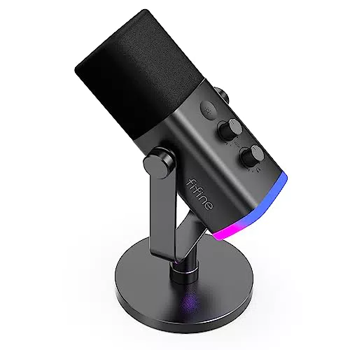 FIFINE Microfono Dinamico USB XLR per PC, Mac e Console - Streaming e Podcasting