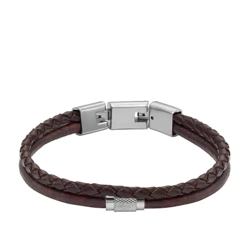Fossil Bracciale multifilo All Stacked Up da uomo in pelle