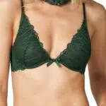 Goldenpoint Bralette Tyche Enchanted Wood in Pizzo Foliage e Satin con Spalline Regolabili